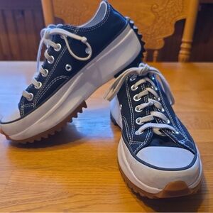 Converse Black and White Platform Run Star Hike Sneakers